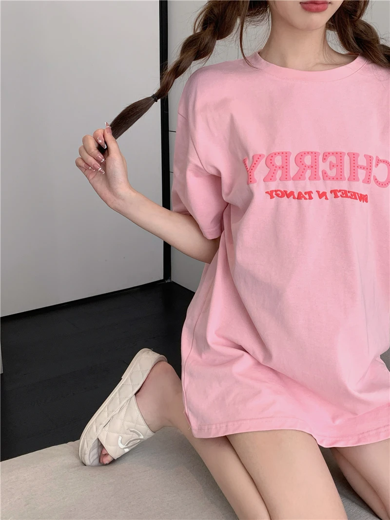 2021 Summer korean style Letter Embroidery Short Sleeve t-shirt Womens Loose Cotton tops Tees shirt femme (R99884)
2021 Summer korean style Letter Embroidery Short Sleeve t-shirt Womens Loose Cotton tops Tees shirt femme (R99884)