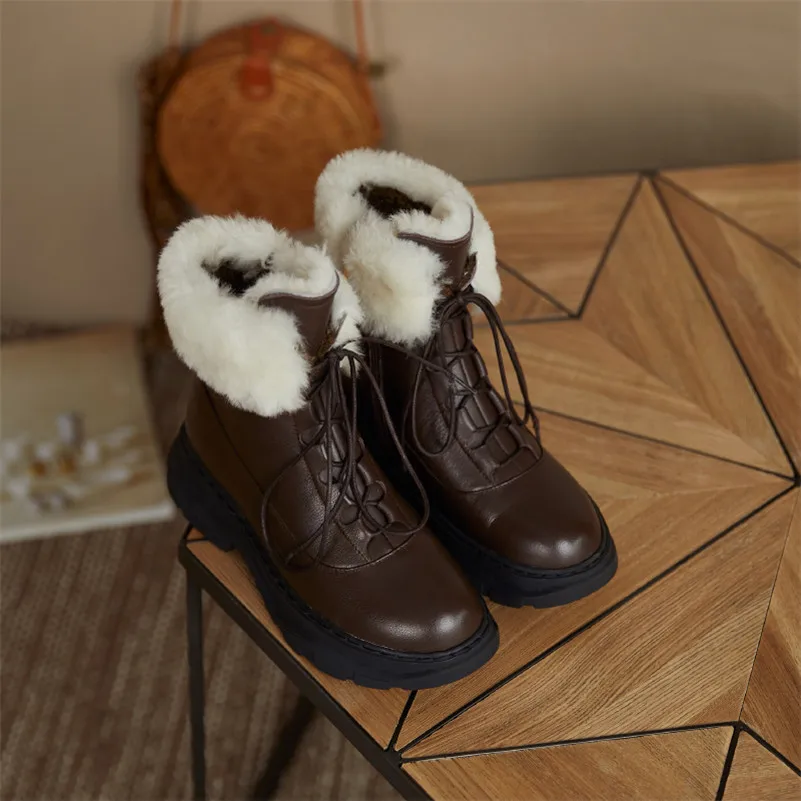 Meotina Snow Boots Woman Real Leather Ankle Boots Zip Flat Platform Short Boots Lace Up Round Toe Female Shoes Winter Black 40
Meotina Snow Boots Woman Real Leather Ankle Boots Zip Flat Platform Short Boots Lace Up Round Toe Female Shoes Winter Black 40