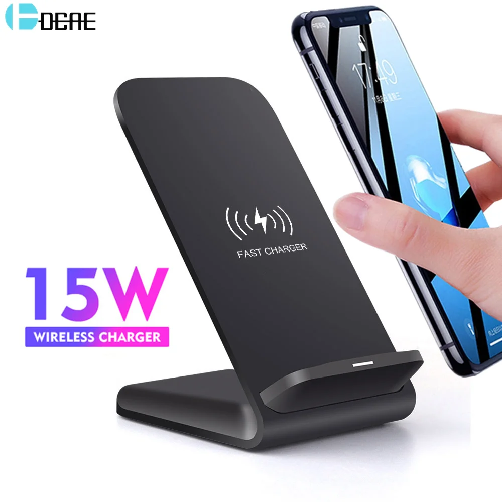 Беспроводное зарядное устройство DCAE 15 Вт Qi для iPhone 12 11 Pro X XS XR 8 Samsung S21 S20 S10 Note 20 USB C