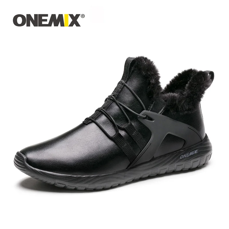 ONEMIX New Winter Men Running Shoes Outdoor Leather Black Sneakers Soft Waterproof Keep Warm Plush Men Snow Boots Walking Shoes
ONEMIX New Winter Men Running Shoes Outdoor Leather Black Sneakers Soft Waterproof Keep Warm Plush Men Snow Boots Walking Shoes