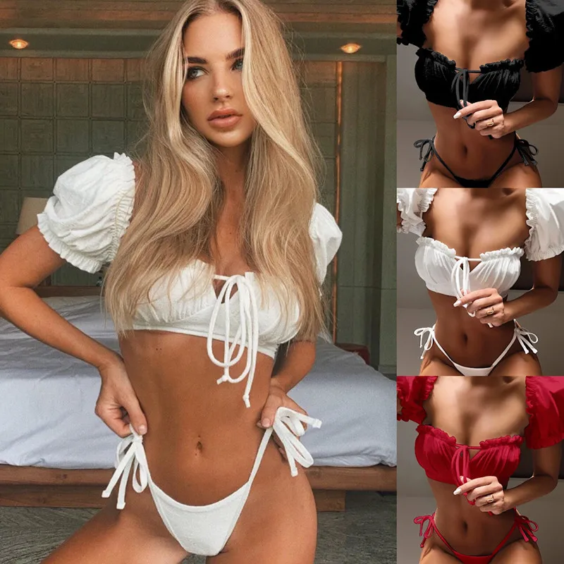 New Sexy Bikini Set Hot Selling One-Sleeve Swimsuit Off Shoulder Low Waist Swimwear Women Micro Bikini Floral Solid Color
New Sexy Bikini Set Hot Selling One-Sleeve Swimsuit Off Shoulder Low Waist Swimwear Women Micro Bikini Floral Solid Color