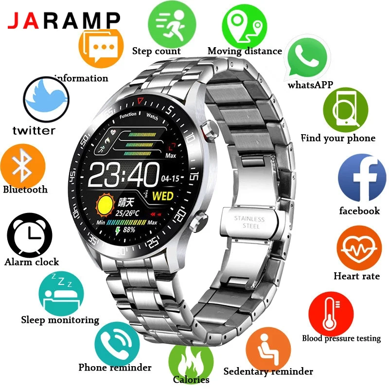 JARAMP C2 Metal Smart Watches Fitness Tracker Blood Pressure oxygen Heart Rate Sleep Monitor Smartwatch For Android ios Phone
JARAMP C2 Metal Smart Watches Fitness Tracker Blood Pressure oxygen Heart Rate Sleep Monitor Smartwatch For Android ios Phone