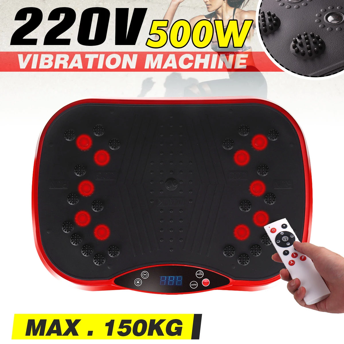 150KG/330LBS Slim Vibration Machine Exercise Fitness Platform Body Trainer Plate Shaper Exercise Resistance Bands Fitness EU
150KG/330LBS Slim Vibration Machine Exercise Fitness Platform Body Trainer Plate Shaper Exercise Resistance Bands Fitness EU