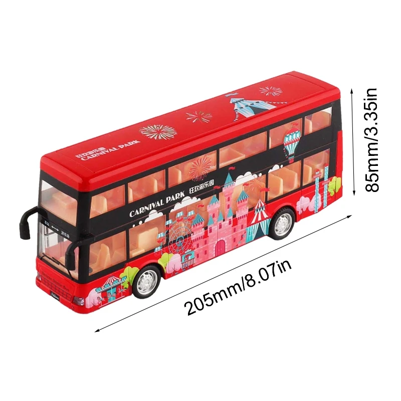 1:50 Scale Double Travel Bus Pull Back Vehicle Car with Lights Sound for Toddler B36E 
1:50 Scale Double Travel Bus Pull Back Vehicle Car with Lights Sound for Toddler B36E