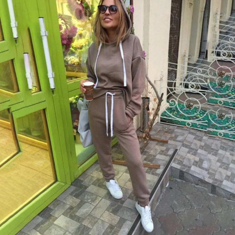 Women Casual Sets New Fashion Hooded Tops Sweatshirt+Solid Long Pants Sets Women Clothing Suits Female Tracksuit 2pcs Sets
Women Casual Sets New Fashion Hooded Tops Sweatshirt+Solid Long Pants Sets Women Clothing Suits Female Tracksuit 2pcs Sets