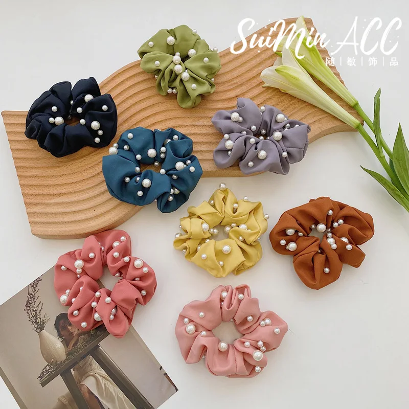 Wholesale women solid color hair scrunchies Hair bands girl's bead fashion hair Tie Accessories Ponytail Holder 
Wholesale women solid color hair scrunchies Hair bands girl's bead fashion hair Tie Accessories Ponytail Holder