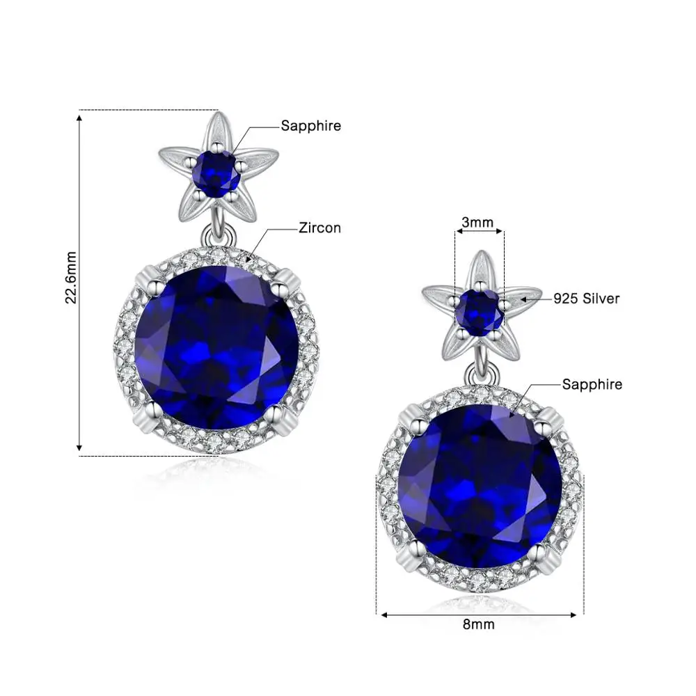 Real Silver 925 Earrings For Women Classic Round Shape Blue Sapphire Gemstones Elegant Lady Party Gift Fine Jewelry Wholesale
Real Silver 925 Earrings For Women Classic Round Shape Blue Sapphire Gemstones Elegant Lady Party Gift Fine Jewelry Wholesale