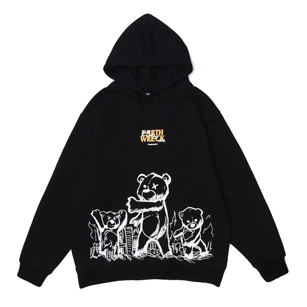 Мужская толстовка в стиле хип-хоп, уличная одежда, свитшот с забавным принтом медведя, черный пуловер в стиле Харадзюку, осенняя хлопковая т... 
Мужская толстовка в стиле хип-хоп, уличная одежда, свитшот с забавным принтом медведя, черный пуловер в стиле Харадзюку, осенняя хлопковая т...