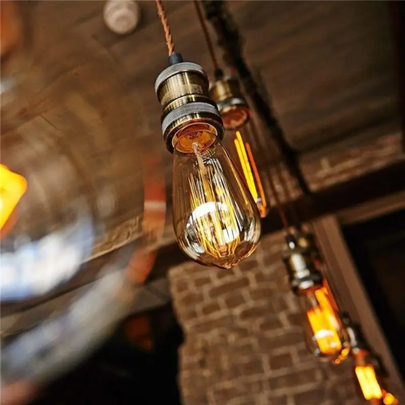 Edison Light Bulb Glass Incandescent Bulbs W-Filament Bulb E27 AC120V ST64 40W Tungsten Filament Warm White Lights Transparent
Edison Light Bulb Glass Incandescent Bulbs W-Filament Bulb E27 AC120V ST64 40W Tungsten Filament Warm White Lights Transparent