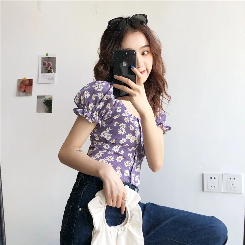 Chic Womens Tops and Blouses Fashion Brand Ladies Shirts Summer Style Korean Women's Clothing Crop Top Slim Print Blouses New
Chic Womens Tops and Blouses Fashion Brand Ladies Shirts Summer Style Korean Women's Clothing Crop Top Slim Print Blouses New