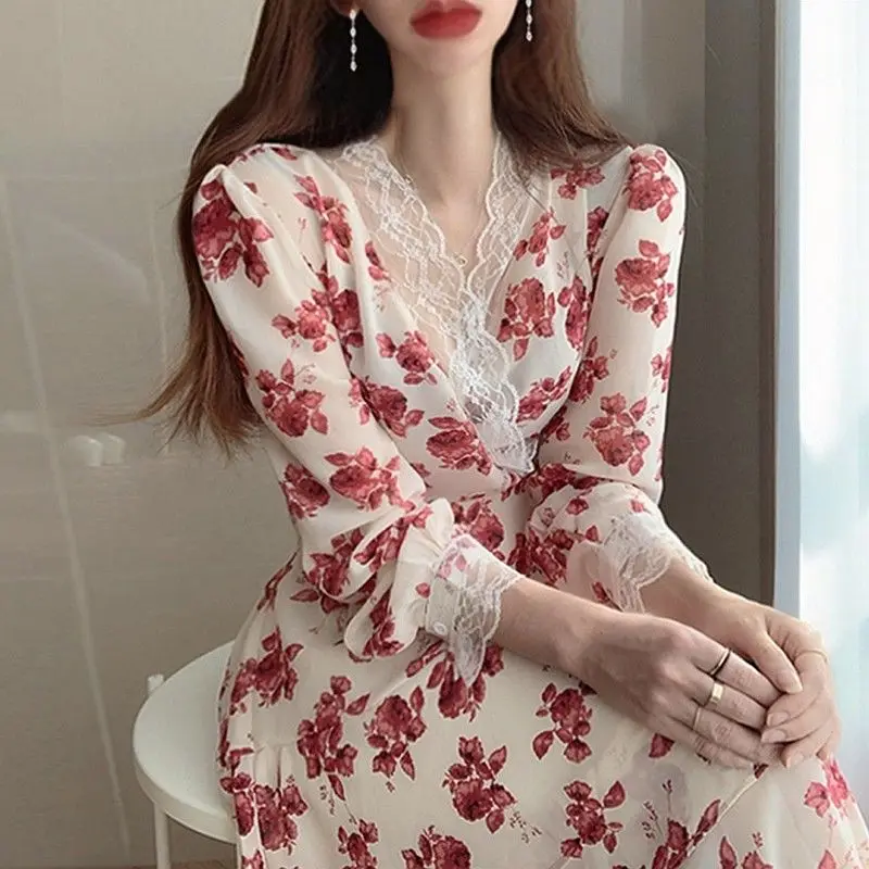 Long Dress Women Elegant Floral Chic V-neck French Style Ladies Clothing Holiday Fashion Lovely A-line Female Vestidos Spring
Long Dress Women Elegant Floral Chic V-neck French Style Ladies Clothing Holiday Fashion Lovely A-line Female Vestidos Spring