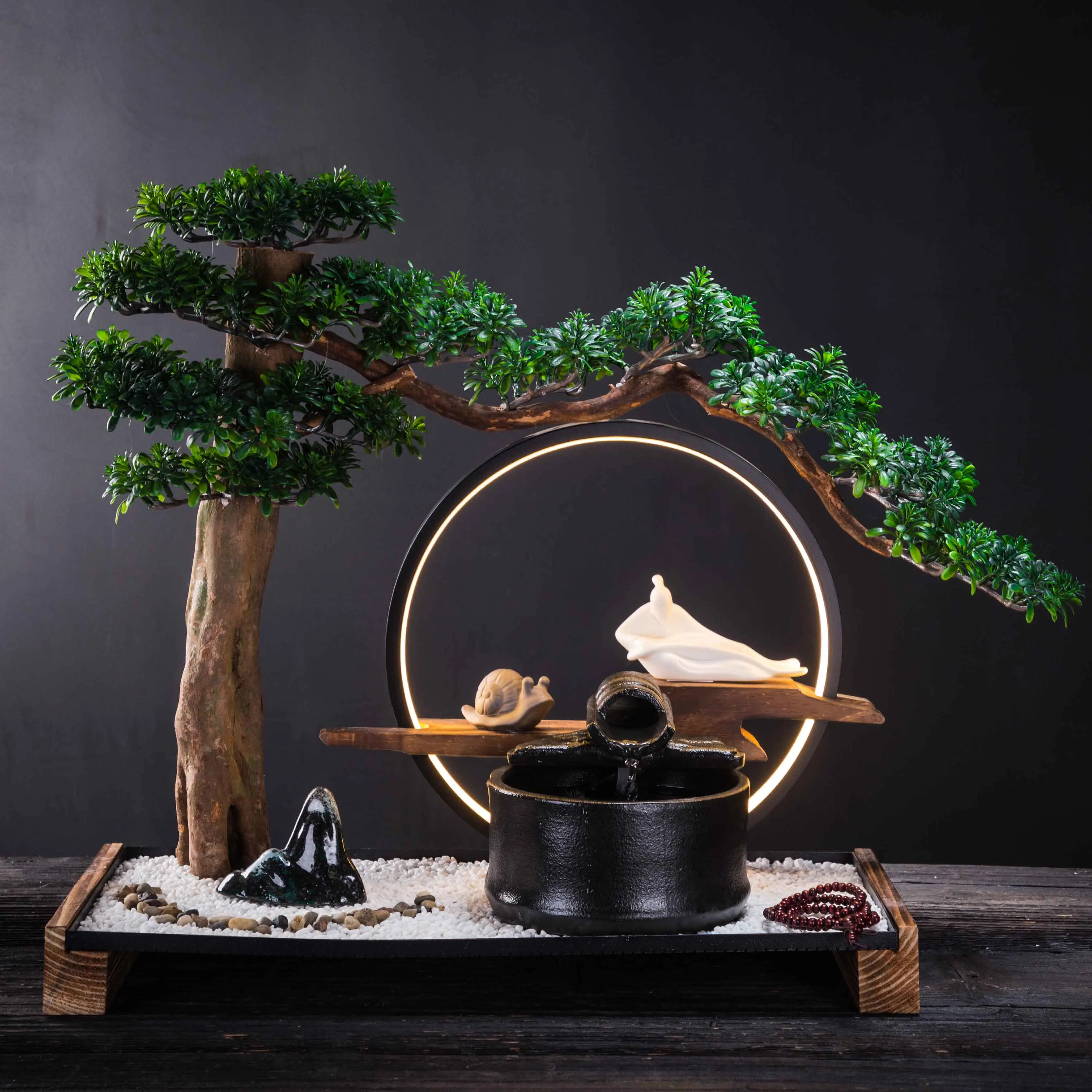 New Chinese Artificial Greeting Pine Bonsai Water Fountain Ornaments Hotel Living Room Hallway Decorations Sample Room Soft 
New Chinese Artificial Greeting Pine Bonsai Water Fountain Ornaments Hotel Living Room Hallway Decorations Sample Room Soft