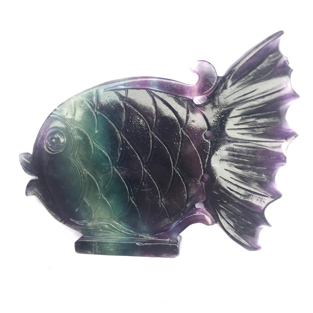 Natural Rainbow Fluorite Fish Figurine Hand Carved Quartz Crystal Fish Marine life Energy Healing Crystal Stone Home Decoration
Natural Rainbow Fluorite Fish Figurine Hand Carved Quartz Crystal Fish Marine life Energy Healing Crystal Stone Home Decoration