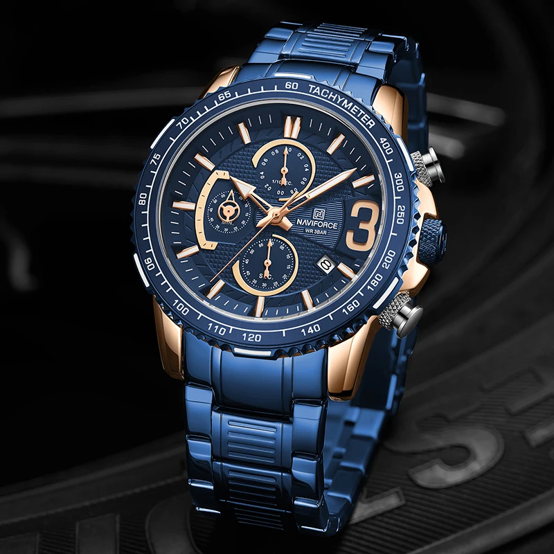 NAVIFORCE Fashion Men's Watches Luxury Brand Sport Military Chronograph Quartz Wristwatch Male Waterproof Analog Clock with Date
NAVIFORCE Fashion Men's Watches Luxury Brand Sport Military Chronograph Quartz Wristwatch Male Waterproof Analog Clock with Date