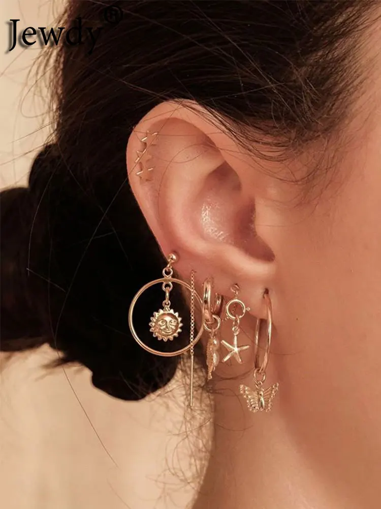 OCEAN Bohemia Wedding Earrings Set Vintage Gold Butterfly Star Sun Hoop Earrings Women Big Circle Jewelry Gift
OCEAN Bohemia Wedding Earrings Set Vintage Gold Butterfly Star Sun Hoop Earrings Women Big Circle Jewelry Gift
