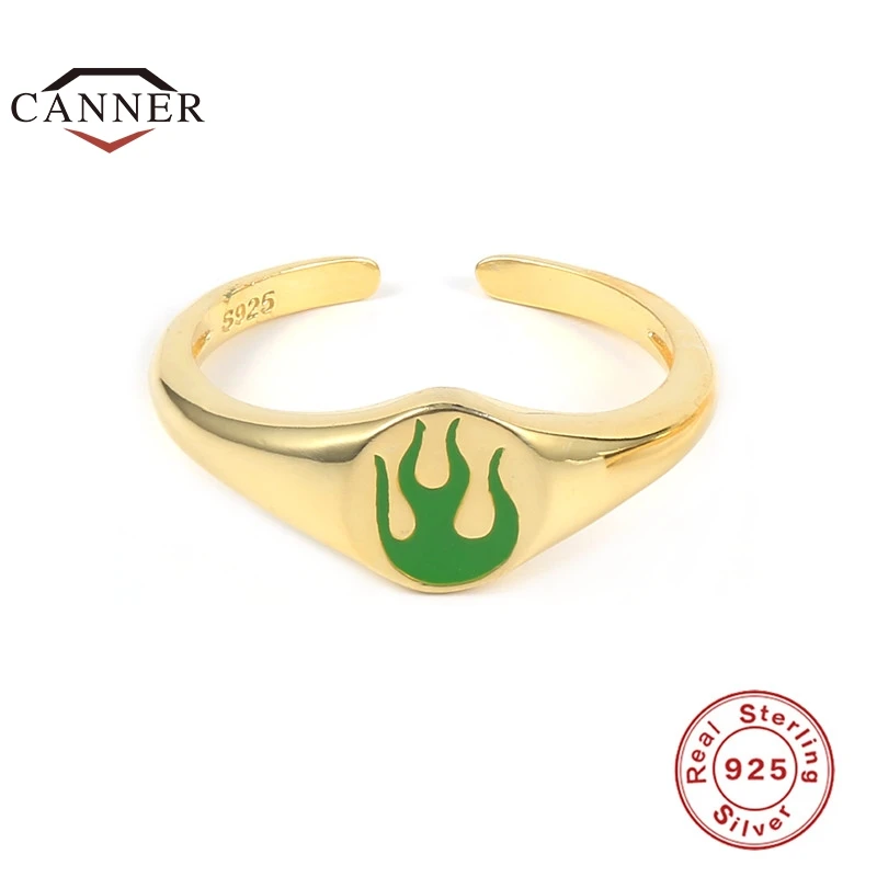 CANNER Colorful S925 Sterling Silver Flame Ring for Women Enamel Open Adjustable Finger Rings Jewelry Wedding Girls Gift Anillos
CANNER Colorful S925 Sterling Silver Flame Ring for Women Enamel Open Adjustable Finger Rings Jewelry Wedding Girls Gift Anillos