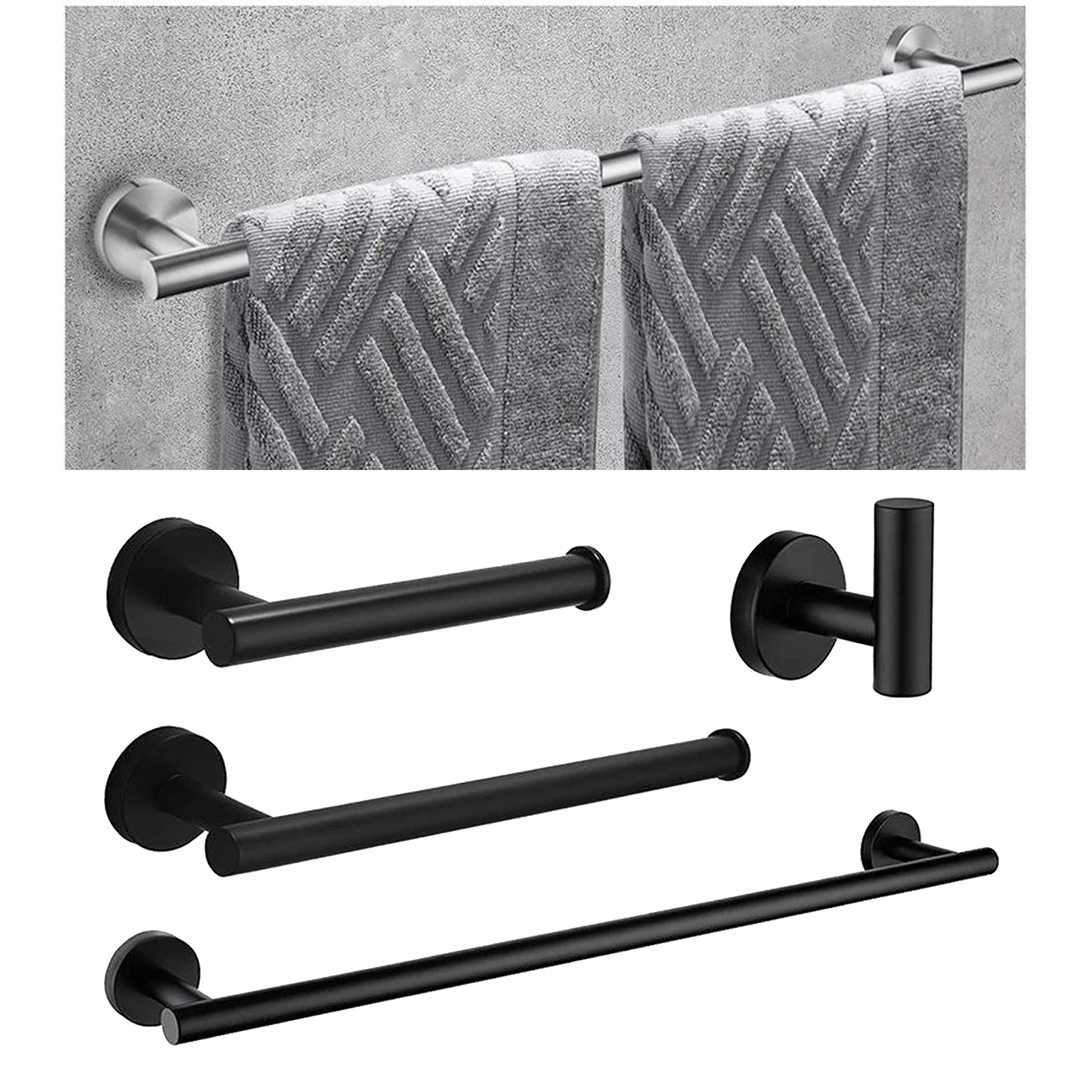 Modern Bath Accessories Set Bathroom Hardware Towel Bar Rack Toilet Paper Holder
Modern Bath Accessories Set Bathroom Hardware Towel Bar Rack Toilet Paper Holder
