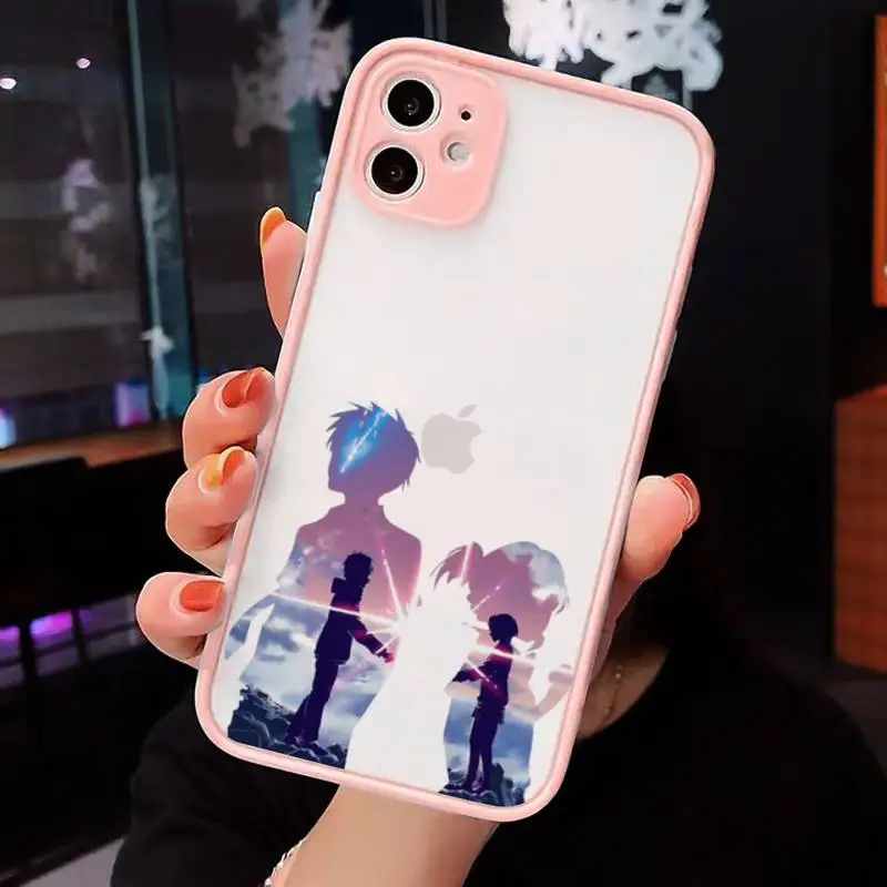 Anime your name Phone Case For iPhone 12 11 Mini Pro XR XS Max 7 8 Plus X Matte transparent Pink Back Cover
Anime your name Phone Case For iPhone 12 11 Mini Pro XR XS Max 7 8 Plus X Matte transparent Pink Back Cover