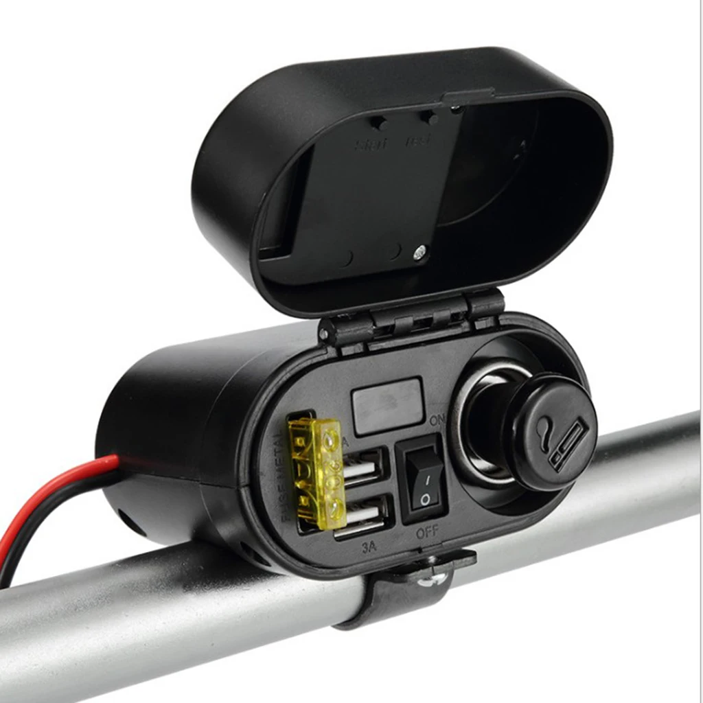 DC 12 / 24V Car Dual USB Charger Power Socket With Lighter Socket And Lid, Waterproof, Dustproof
DC 12 / 24V Car Dual USB Charger Power Socket With Lighter Socket And Lid, Waterproof, Dustproof