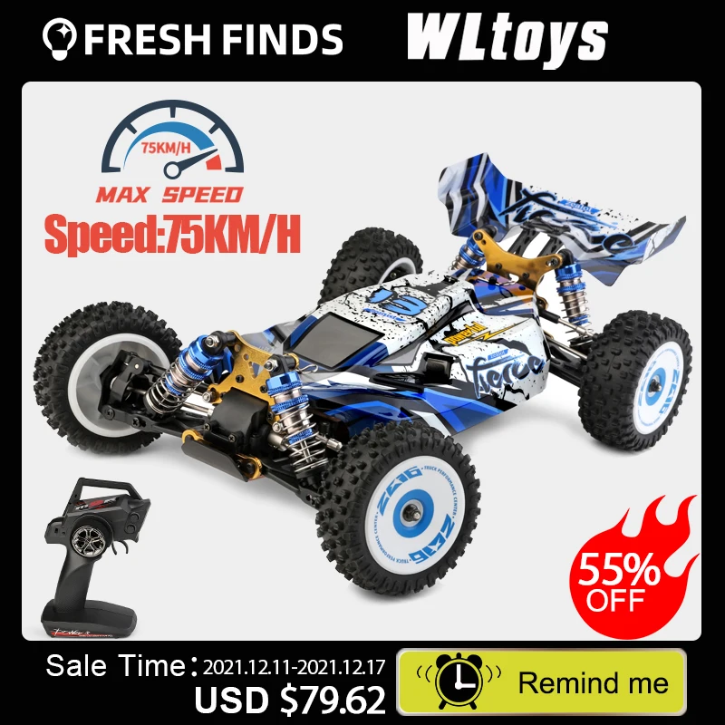 WLtoys 124017 124019 75KM/H 2.4G Racing RC Car Brushless 4WD Electric High Speed Off-Road Drift Remote Control Toys for Children
WLtoys 124017 124019 75KM/H 2.4G Racing RC Car Brushless 4WD Electric High Speed Off-Road Drift Remote Control Toys for Children