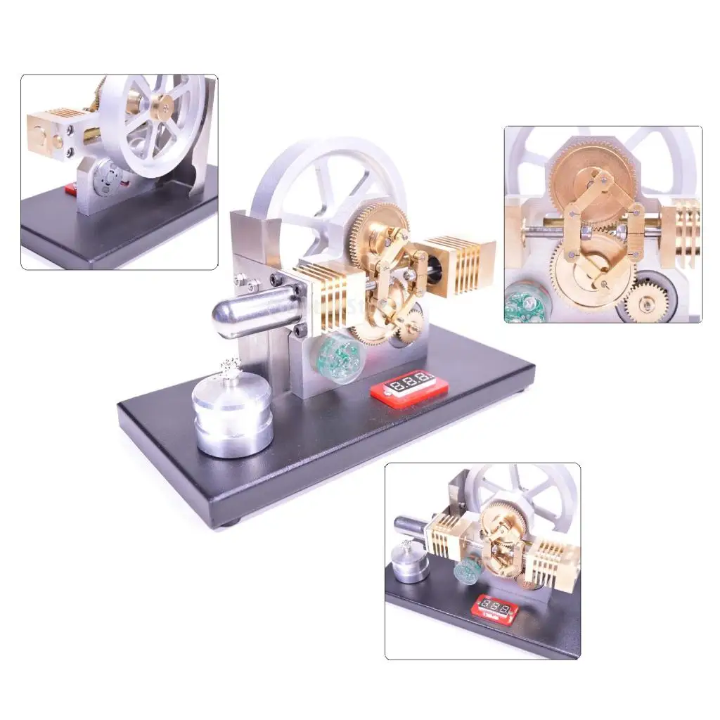Hot Air Stirling Engine with Colourful LED Electricity Power Generator Model Physics Educational Teaching Toys for Kids Adults
Hot Air Stirling Engine with Colourful LED Electricity Power Generator Model Physics Educational Teaching Toys for Kids Adults