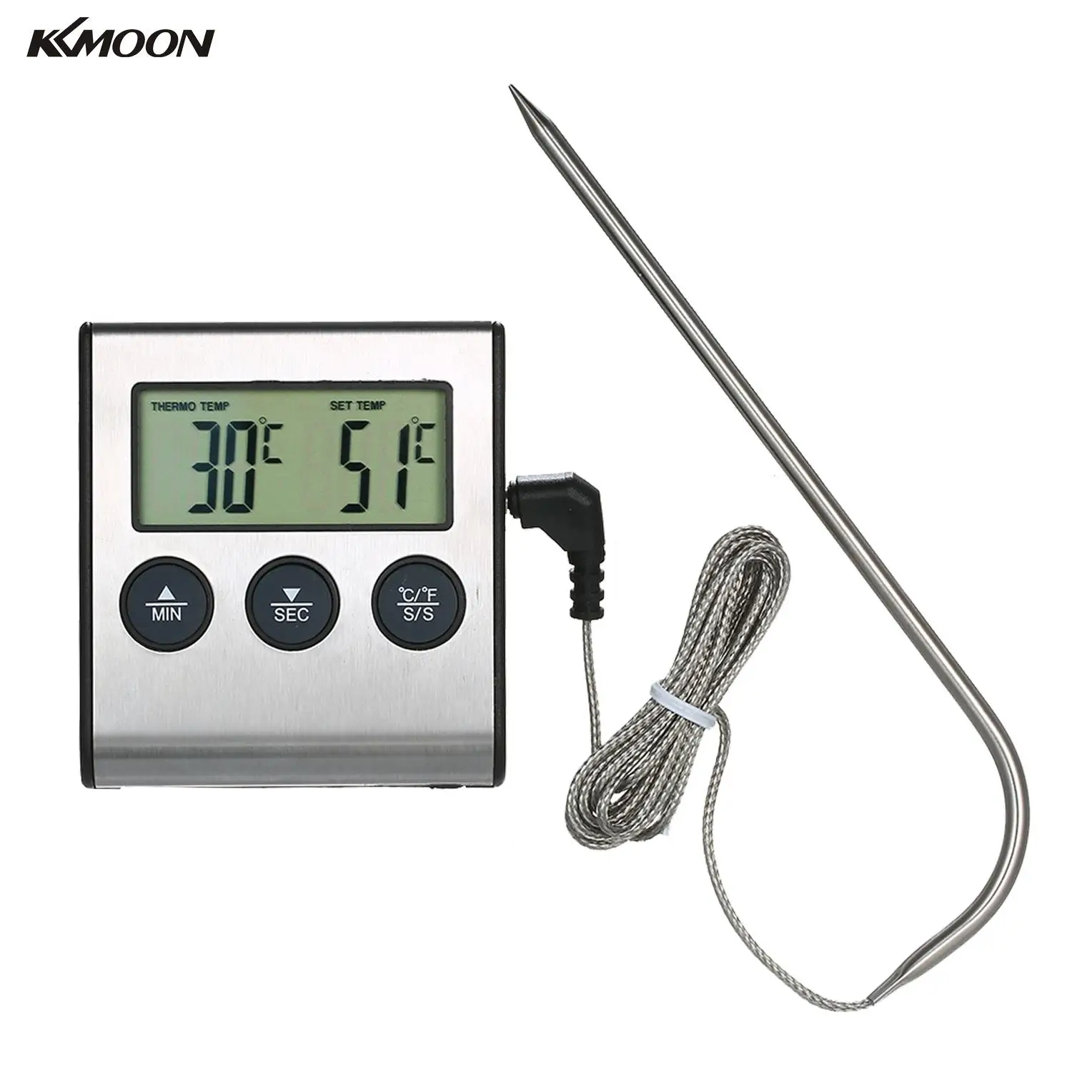Цифровой термометр KKMOON с ЖК-дисплеем для барбекю, гриля, пищи, 0 ~ 250 ° C, термометр для приготовления пищи, измеритель температуры пищи с тайме...
Цифровой термометр KKMOON с ЖК-дисплеем для барбекю, гриля, пищи, 0 ~ 250 ° C, термометр для приготовления пищи, измеритель температуры пищи с тайме...