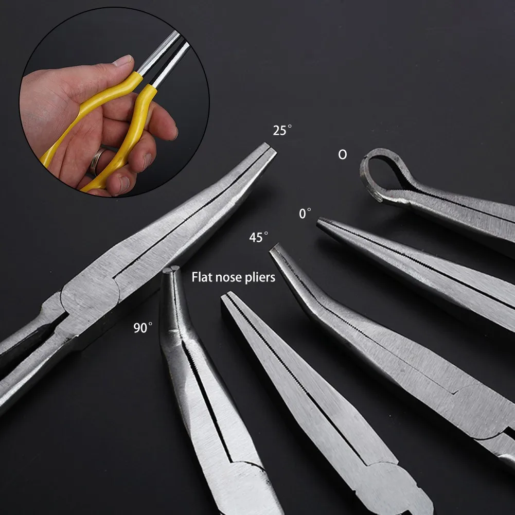 11 Inch Long Nose Pliers 25/45/90 Degree Pliers Needle Nose Pliers Curved Mouth Puller Multi-functional Mechanics Home Hand Tool
11 Inch Long Nose Pliers 25/45/90 Degree Pliers Needle Nose Pliers Curved Mouth Puller Multi-functional Mechanics Home Hand Tool