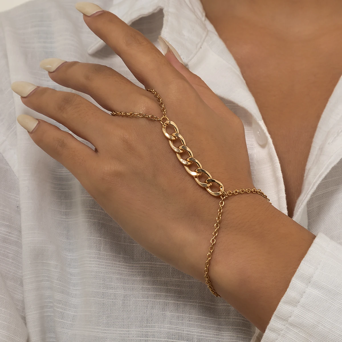 Lacteo 1Pcs Punk Gold/Silver Color Link Finger Bracelets For Women Vintage Cross Metal Chain Charm Bracelet Jewelry Accessories
Lacteo 1Pcs Punk Gold/Silver Color Link Finger Bracelets For Women Vintage Cross Metal Chain Charm Bracelet Jewelry Accessories