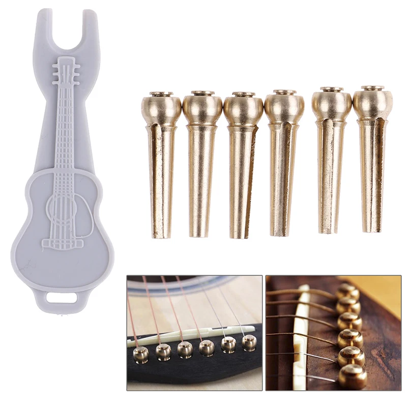 6pcs Copper Brass Guitar Bridge Pins Strings Nail Pegs Set for Folk Acoustic Guitar Parts Keep Full Timbre
6pcs Copper Brass Guitar Bridge Pins Strings Nail Pegs Set for Folk Acoustic Guitar Parts Keep Full Timbre