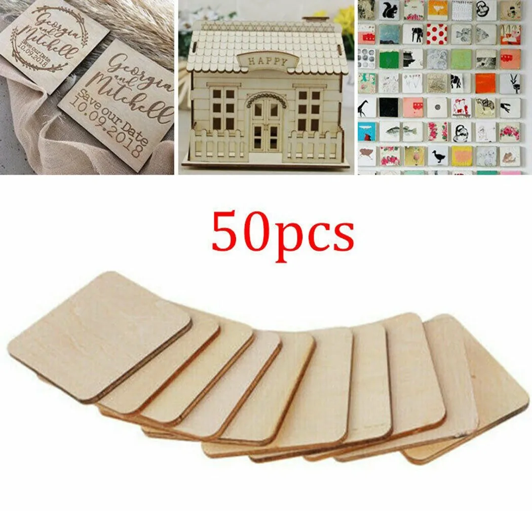 50PCS/SET Wooden Pieces Slices Wood Round Square Blank For Children DIY Painted Wood Chip Wedding Household Decoration Board New
50PCS/SET Wooden Pieces Slices Wood Round Square Blank For Children DIY Painted Wood Chip Wedding Household Decoration Board New