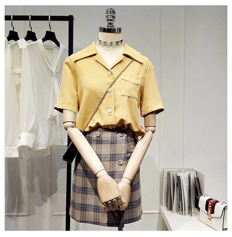 Women's Spring Summer Runway Fashion Short Sleeve Yellow Chiffon Shirt Female Casual Loose Basic Blouse Tees Tops TB1671
Women's Spring Summer Runway Fashion Short Sleeve Yellow Chiffon Shirt Female Casual Loose Basic Blouse Tees Tops TB1671