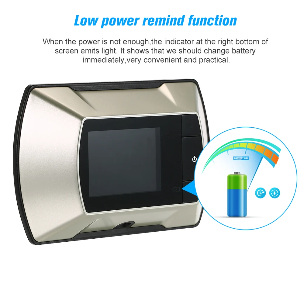 2.4" TFT LCD Screen Digital Peephole Door Viewer Camera PIR Motion Detection Doorbell 160 Degree Wide Angle
2.4" TFT LCD Screen Digital Peephole Door Viewer Camera PIR Motion Detection Doorbell 160 Degree Wide Angle