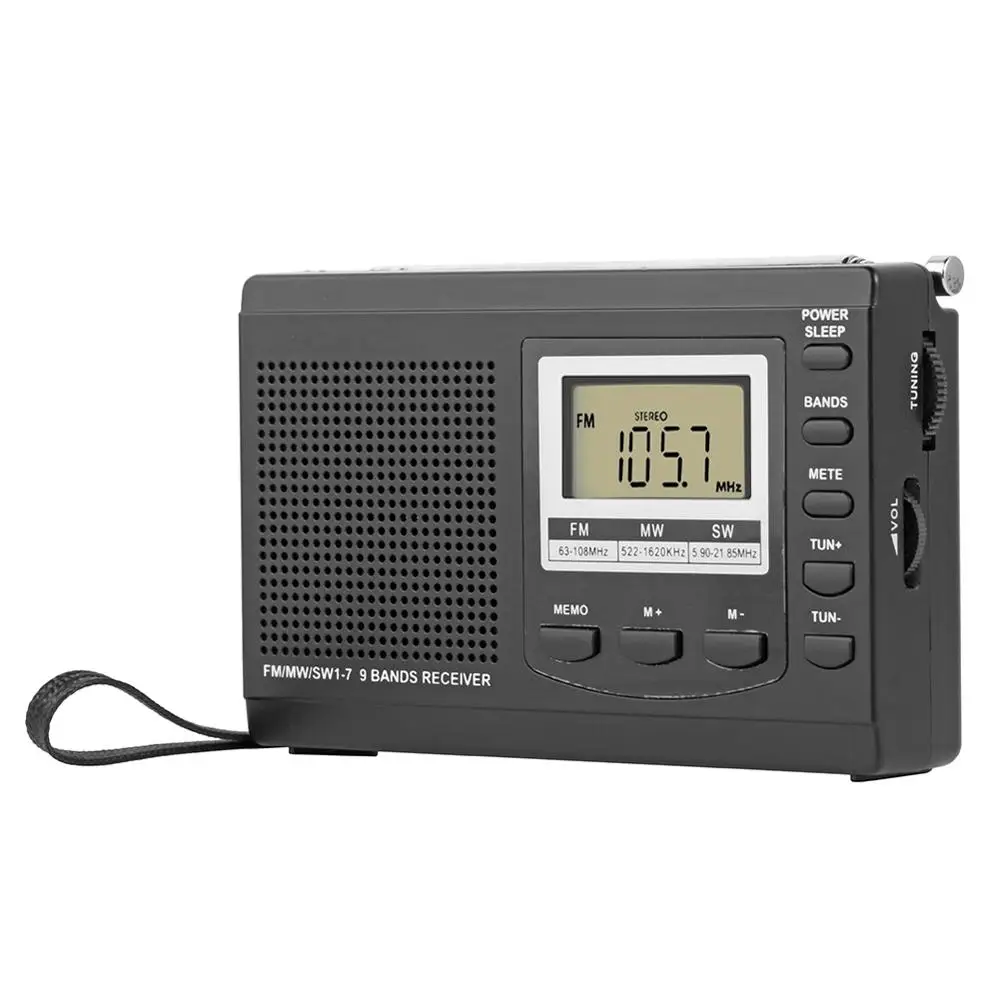 HRD-310 радио FM MW SW Цифровой Будильник FM-радио приемник с наушниками музыкальный