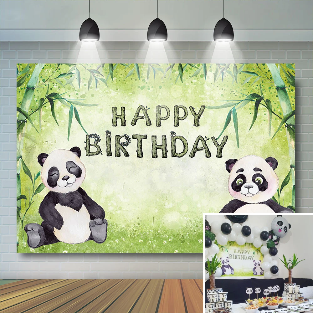 Panda Themed Kid Photography Backdrop Happy Birthday Party Jungle Newborn Background Decor BamBoo Animals Photo Studio Banner
Panda Themed Kid Photography Backdrop Happy Birthday Party Jungle Newborn Background Decor BamBoo Animals Photo Studio Banner