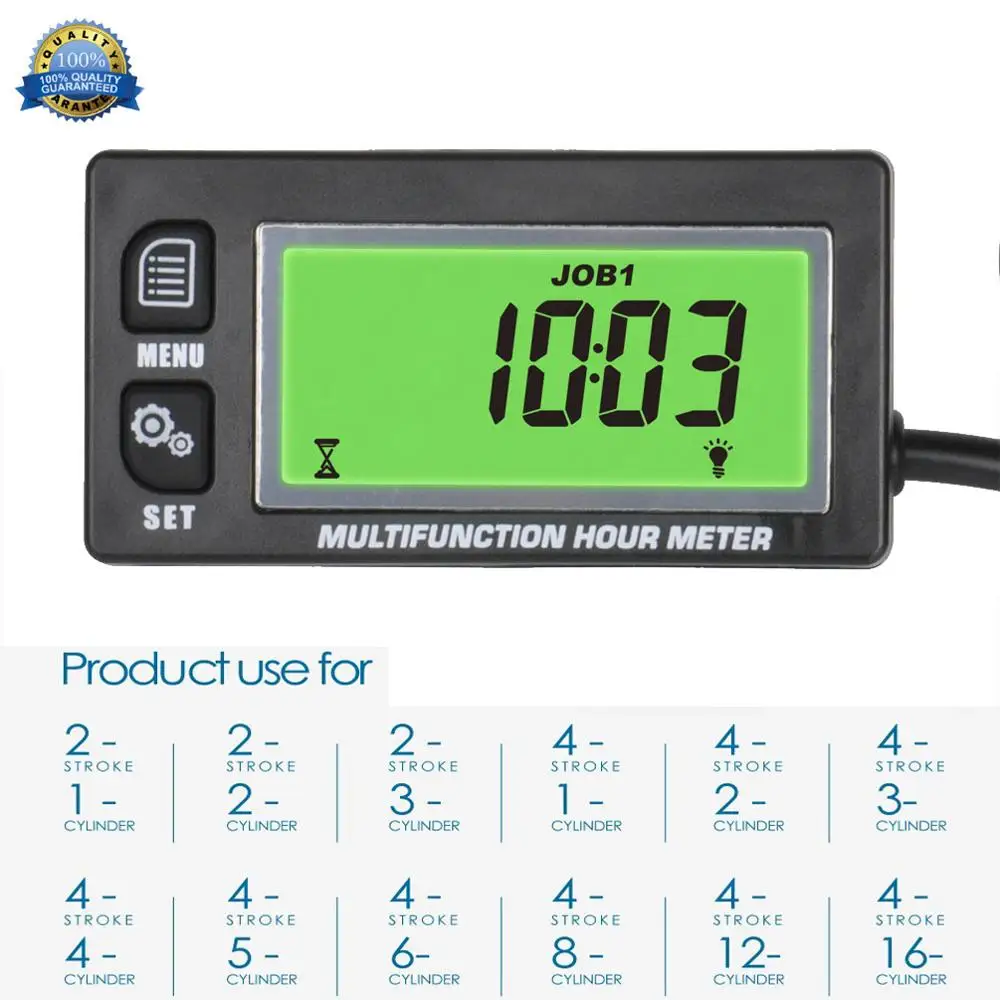 Digital Backlight Waterproof Multifunction Hour Meter Tachometer Voltmeter Clock 2&4 Stroke for Gas Petrol Engine Motocross Smal
Digital Backlight Waterproof Multifunction Hour Meter Tachometer Voltmeter Clock 2&4 Stroke for Gas Petrol Engine Motocross Smal