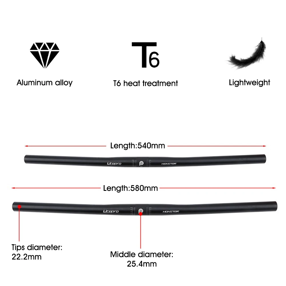 Bicycle Handlebar Aluminum Alloy Flat Bar for Folding Bikes 25.4mm*580mm T6 Heat Treatment Lightweight Handlebar In Stock
Bicycle Handlebar Aluminum Alloy Flat Bar for Folding Bikes 25.4mm*580mm T6 Heat Treatment Lightweight Handlebar In Stock