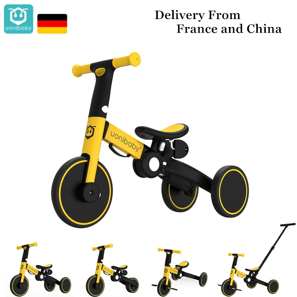 Оригинальный Uonibaby 4 в 1 Детская трехколесная коляска детская Педальная