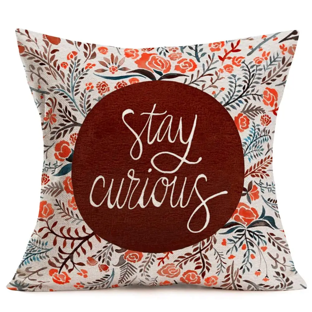 Stay Curious Throw Pillow Cover Red Circle with Flower Leaves Decorative Pillow Covers Cotton Cotton Square Throw Pillow Cases
Stay Curious Throw Pillow Cover Red Circle with Flower Leaves Decorative Pillow Covers Cotton Cotton Square Throw Pillow Cases
