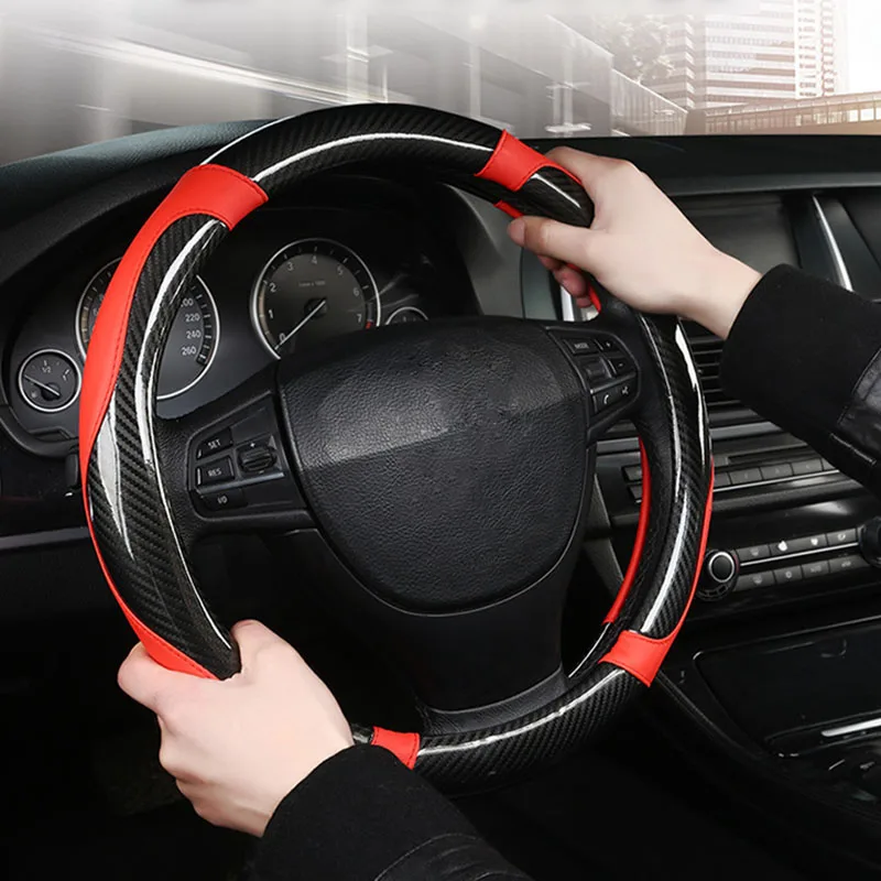 SUV Replacement Non Slip For Car Carbon Fiber Black+Red Steering Wheel Cover Splicing 15 Inch Exterior
SUV Replacement Non Slip For Car Carbon Fiber Black+Red Steering Wheel Cover Splicing 15 Inch Exterior