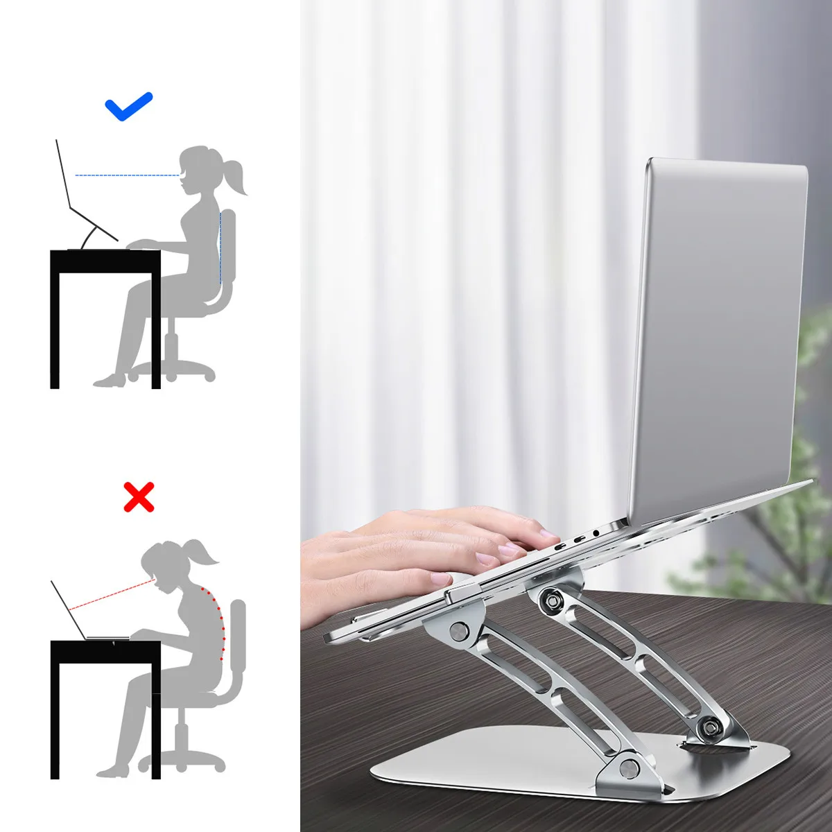 Aluminum Alloy Adjustable Laptop Stand Folding Portable for Notebook MacBook Computer Bracket Lifting Cooling Holder Non-slip
Aluminum Alloy Adjustable Laptop Stand Folding Portable for Notebook MacBook Computer Bracket Lifting Cooling Holder Non-slip