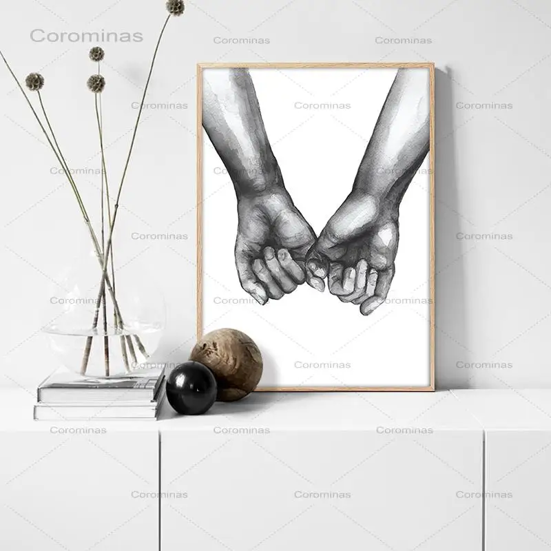 Nordic Posters Prints Holding Hands Canvas Painting Wall Art Black And White Decoration Wall Pictures For Living Room Love Quote 
Nordic Posters Prints Holding Hands Canvas Painting Wall Art Black And White Decoration Wall Pictures For Living Room Love Quote