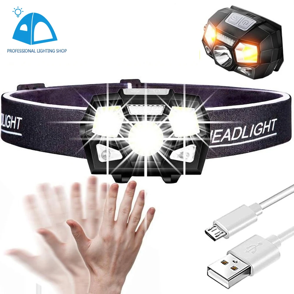 Multi-mode USB Rechargeable LED Headlamp Waterproof Head Torch 5 Lighting Modes Induction Switch Camping Hand Band Fishing Lamp
Multi-mode USB Rechargeable LED Headlamp Waterproof Head Torch 5 Lighting Modes Induction Switch Camping Hand Band Fishing Lamp