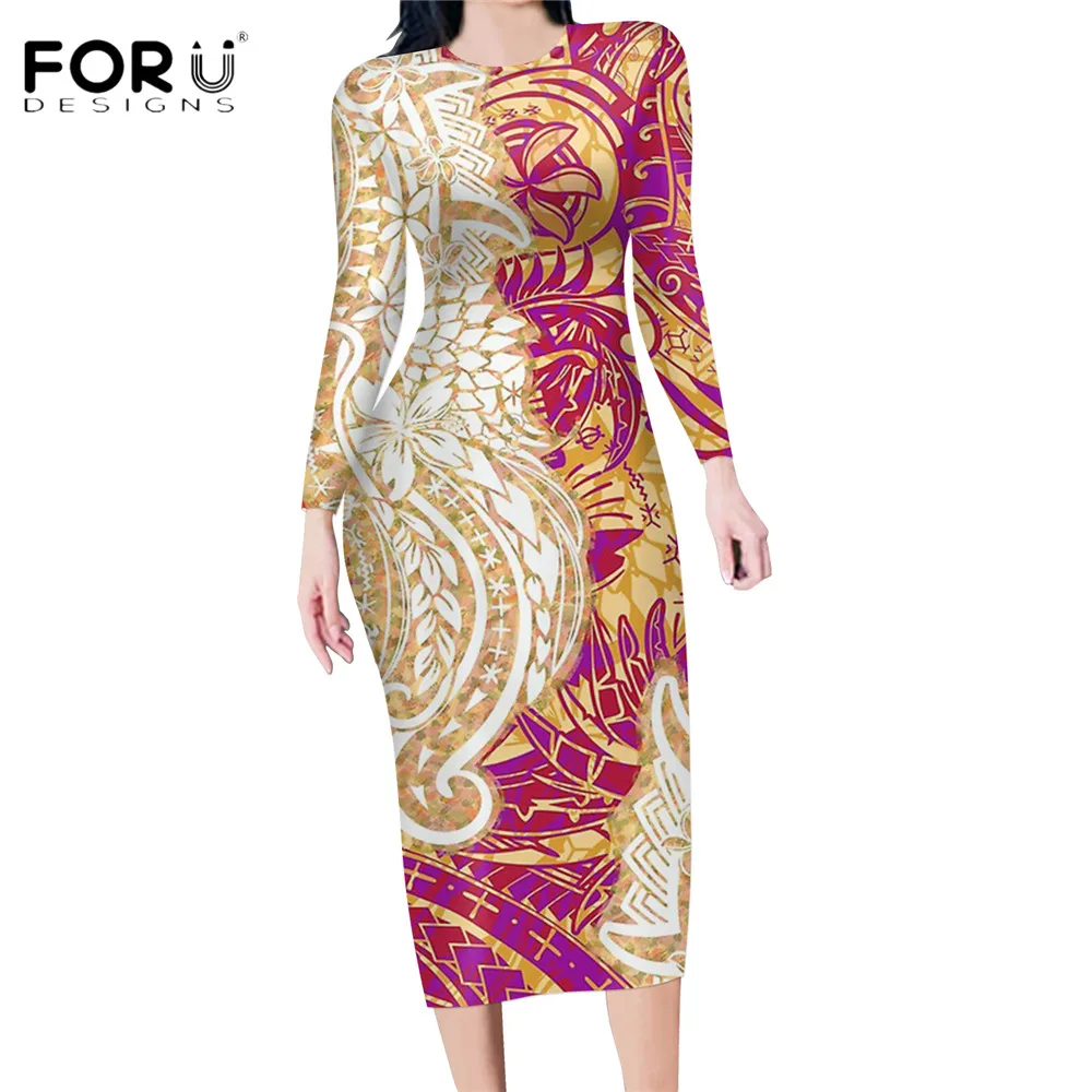 FORUDESIGNS Hot Style Long Sleeves Bodycon Slim Sexy Dress For Women Hawaii Polynesian Tribe Pattern Design Party Soft Vestidos
FORUDESIGNS Hot Style Long Sleeves Bodycon Slim Sexy Dress For Women Hawaii Polynesian Tribe Pattern Design Party Soft Vestidos