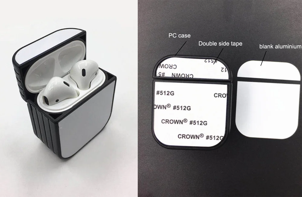 Для Airpods сублимационный термопресс корпус для ПК + пустая алюминиевая пластина