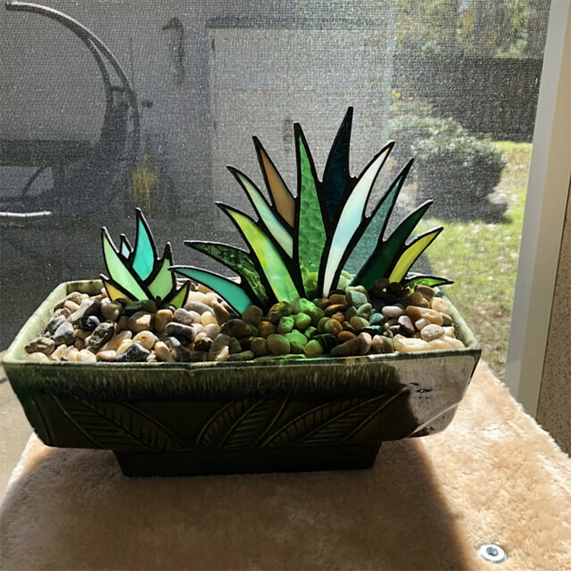 2021 Suncatcher Stained Agave Plant Flower Pot Ornament Home Handmade Craft for Garden Yard Outdoor Indoor Table Desk @LS
2021 Suncatcher Stained Agave Plant Flower Pot Ornament Home Handmade Craft for Garden Yard Outdoor Indoor Table Desk @LS