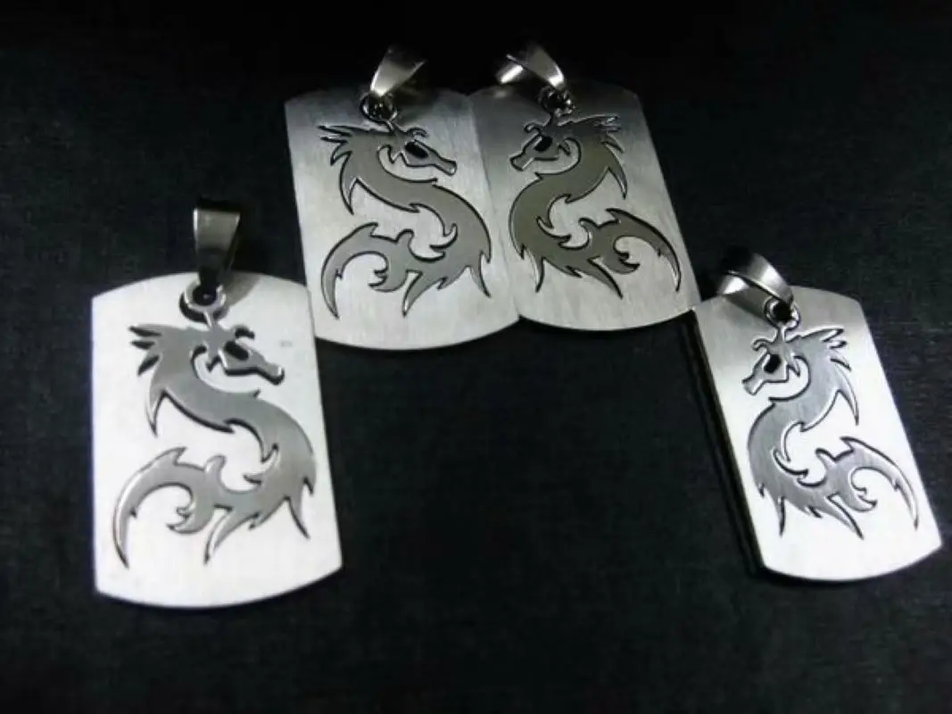 12 pcs Classic Silver Color Amulet Dragon Totem Pendant Fashion Stainless Steel Men's Punk Jewelry Gift
12 pcs Classic Silver Color Amulet Dragon Totem Pendant Fashion Stainless Steel Men's Punk Jewelry Gift