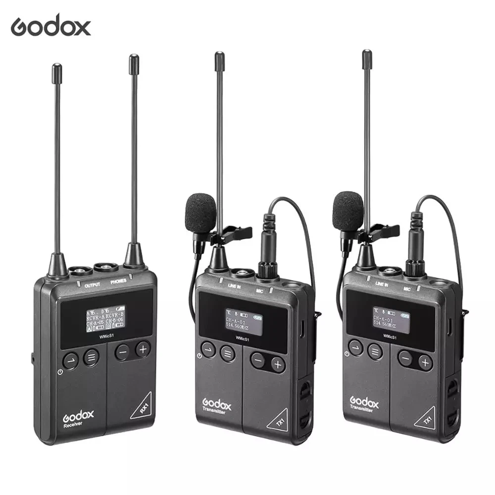 Godox WMicS1 kit1 UHF Wireless Microphone System with 1pc TX1 Portable Body-pack Transmitter + 1pc RX1 Portable Receiver
Godox WMicS1 kit1 UHF Wireless Microphone System with 1pc TX1 Portable Body-pack Transmitter + 1pc RX1 Portable Receiver