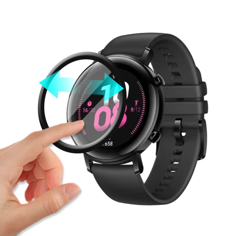 Для Huawei Watch GT 2 42 мм/46 мм/Porsche полное покрытие 3D изогнутое мягкая ПЭТФ пленка защита