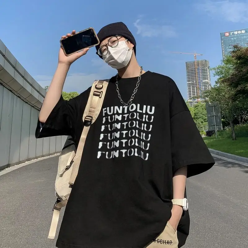 American street T-shirt male short sleeve INS trend loose summer wear design sense vintag high street cotton half sleeve top
American street T-shirt male short sleeve INS trend loose summer wear design sense vintag high street cotton half sleeve top