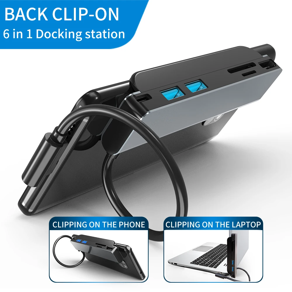 Разветвитель USB Type-C на Multi HDMI совместимый с 3 0 RJ45 картридер OTG адаптер